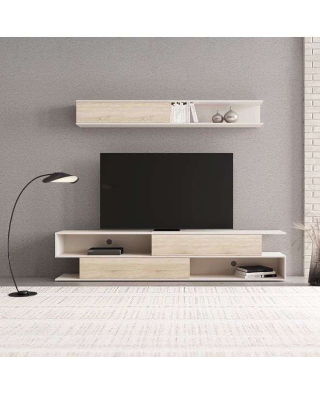 Σύνθετο σαλονιού Brick σε sonoma oak-κρεμ απόχρωση 240x40x50.4εκ