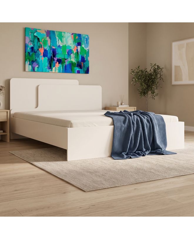 Κρεβάτι διπλό Lucabel κρεμ 160x200εκ