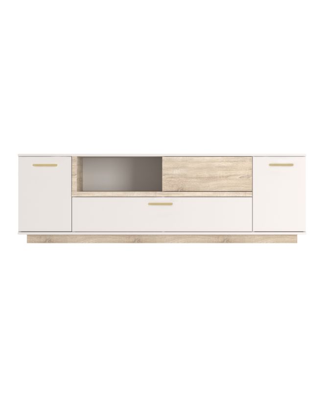 Σύνθετο σαλονιού Norda κρεμ με oak 187x40x58.4εκ