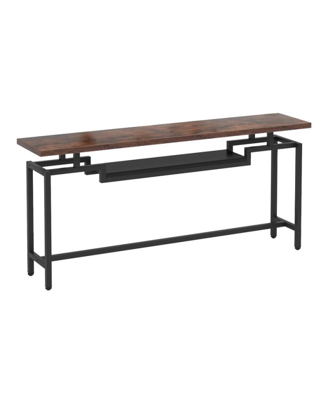 Κονσόλα Onole σε καρυδί - μαύρο μέταλλο 170x35x82εκ
