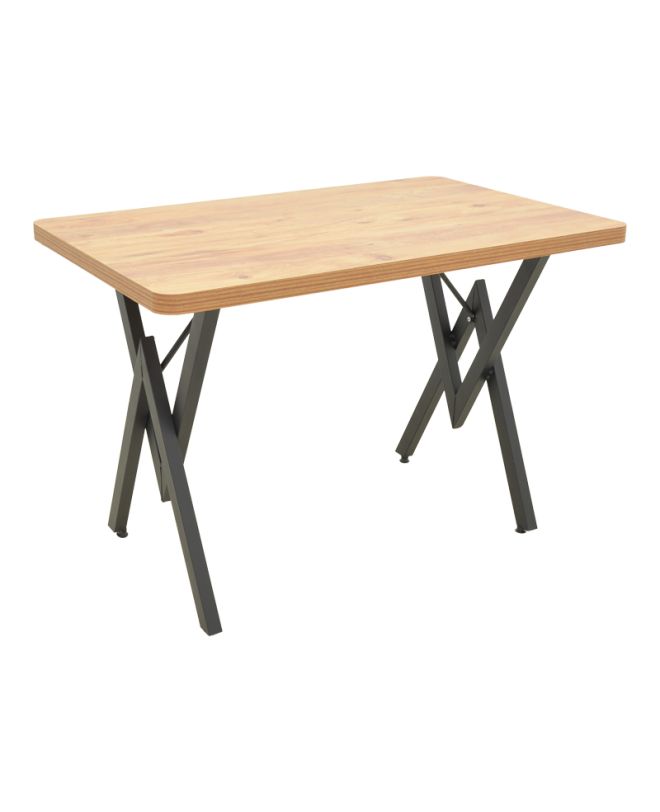 Τραπέζι Vertex oak με μαύρα μεταλλικά πόδια 110x70x72εκ