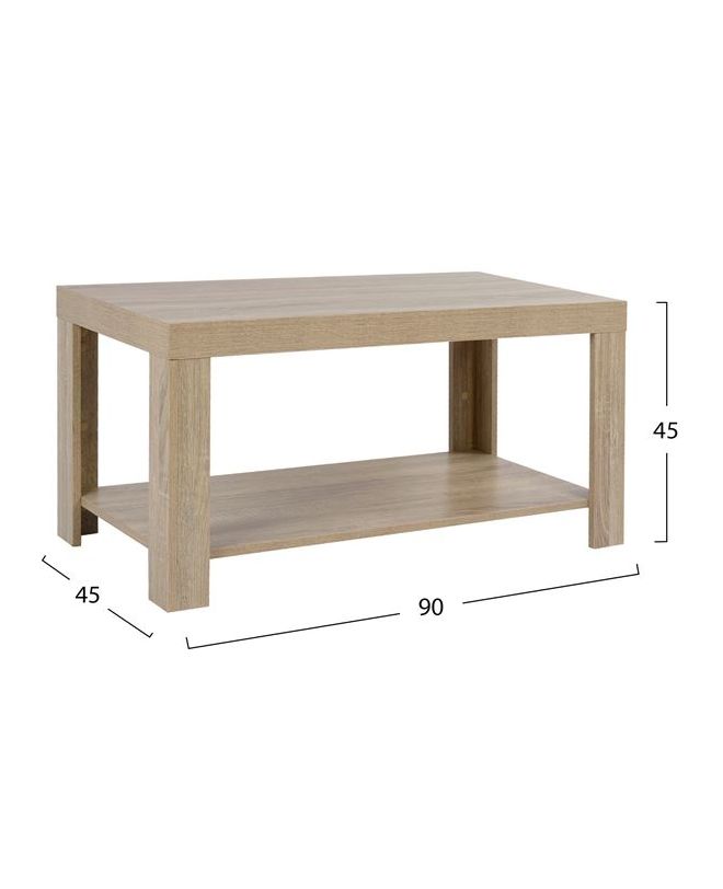 ΤΡΑΠΕΖΙ ΣΑΛΟΝΙΟΥ ΜΕΛΑΜΙΝΗΣ ALAYNA HM2207.02 SONAMA 90X45X45 εκ.