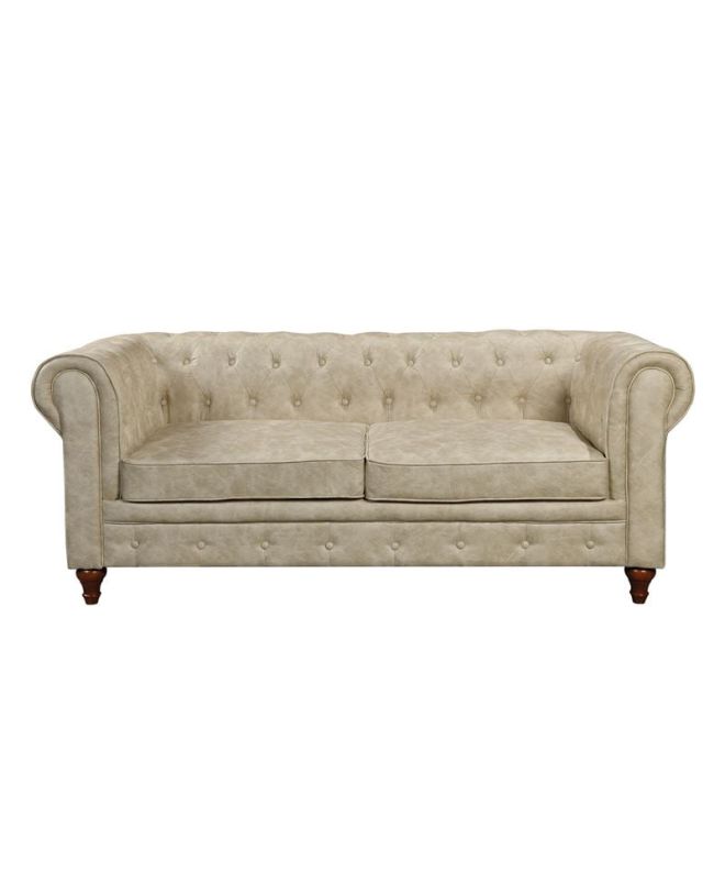 CHESTERFIELD York Kαναπές 3Θέσιος Σαλονιού - Καθιστικού, Ύφασμα Απόχρωση Μπεζ