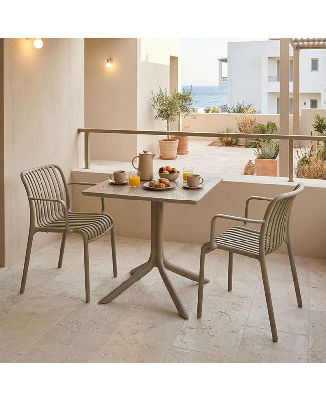 Τραπεζαρία Groovy Zoi σετ 3τεμ cappuccino PP 60x60x76εκ
