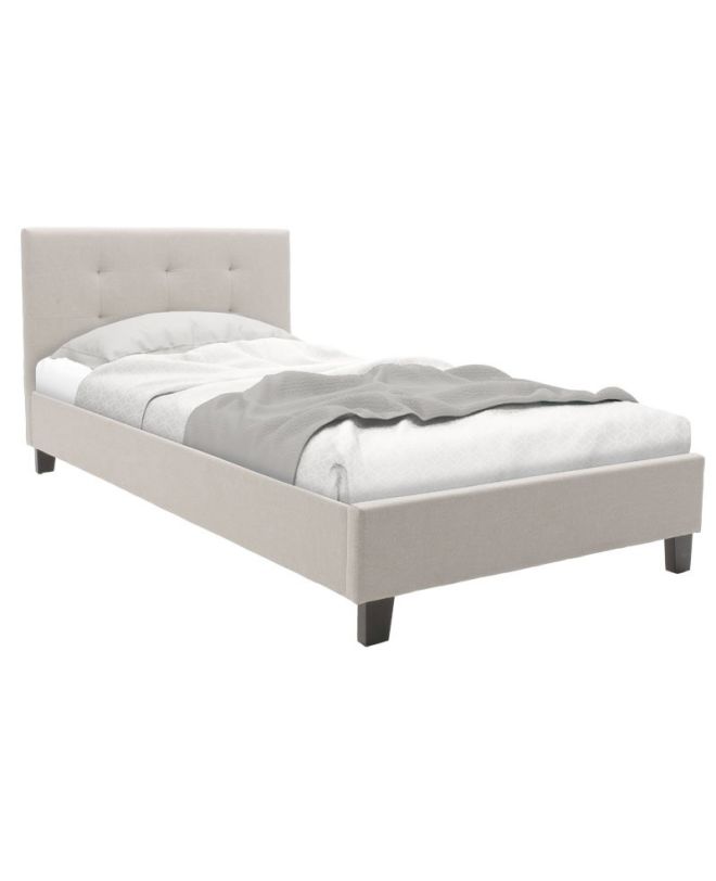 Κρεβάτι με στρώμα Mago-Nemesis ύφασμα εκρού 100x200εκ