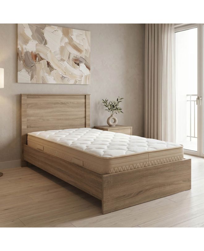 Κρεβάτι με στρώμα Athos Sleepy sonoma 90x190εκ