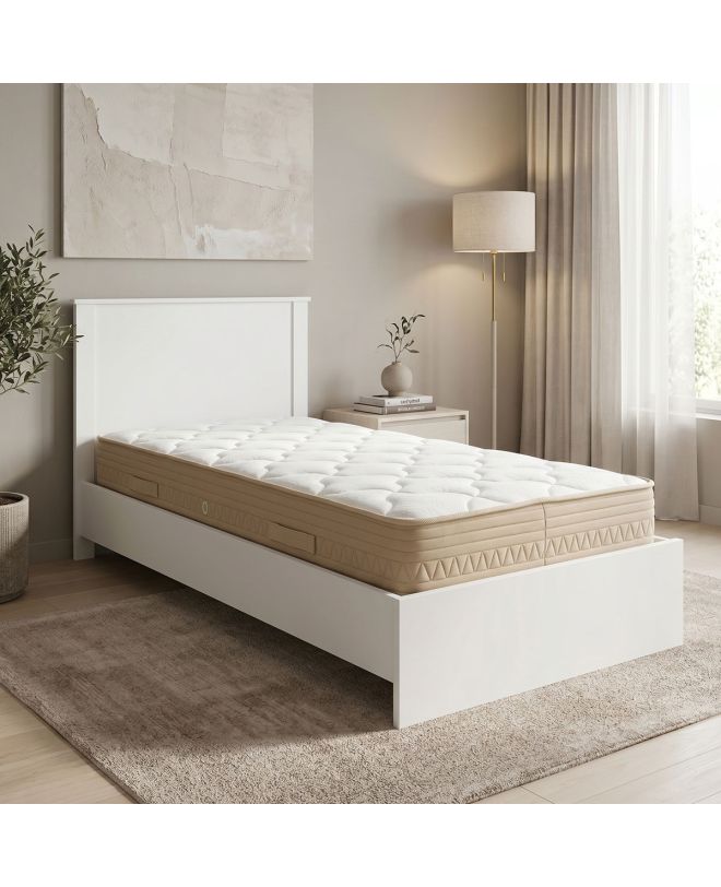 Κρεβάτι με στρώμα Athos Sleepy λευκό 90x190εκ