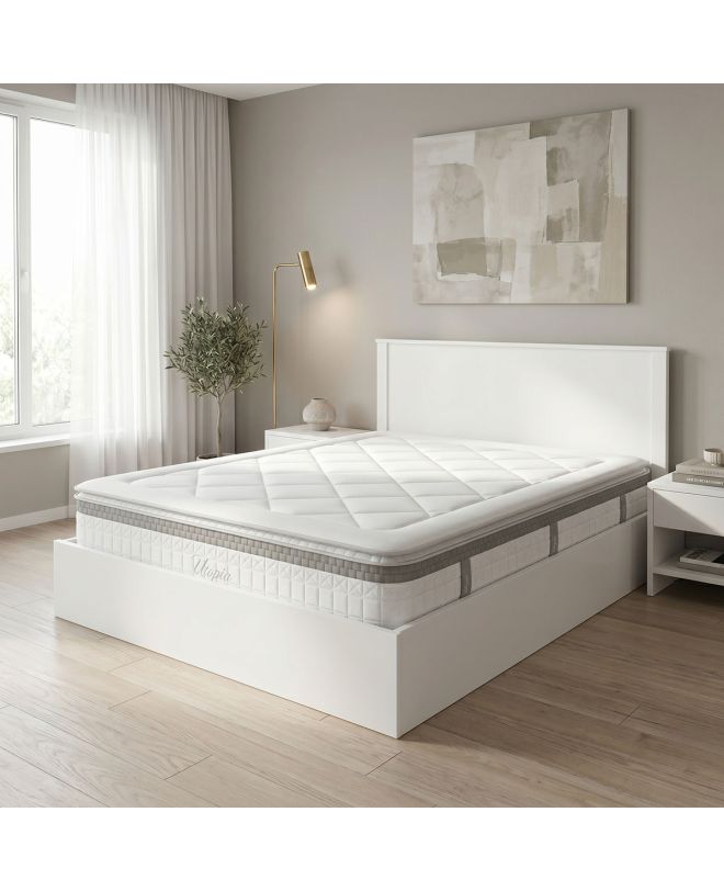 Κρεβάτι με στρώμα Athos Utopia λευκό 160x200εκ
