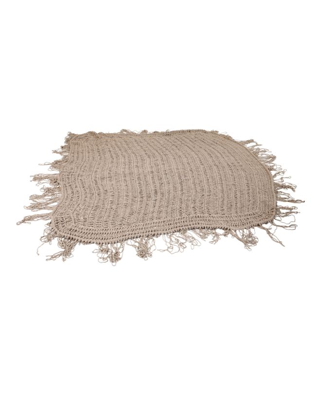 Δίχτυ σκίασης Shelto μακραμέ poly-cotton σε μπεζ απόχρωση 400x400x27εκ