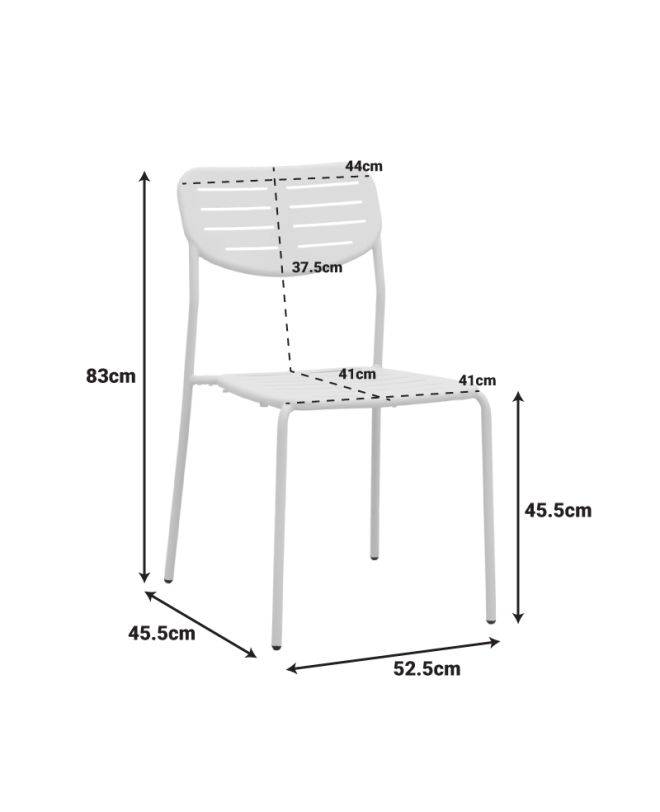 Καρέκλα Deraby στοιβαζόμενη μαύρο μέταλλο 52.5x45.5x83εκ