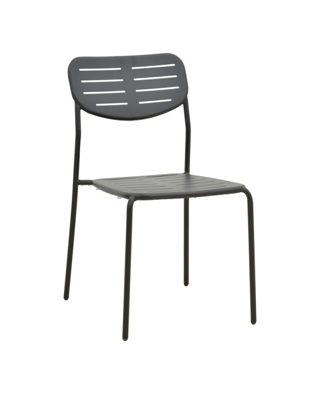 Καρέκλα Deraby στοιβαζόμενη μαύρο μέταλλο 52.5x45.5x83εκ