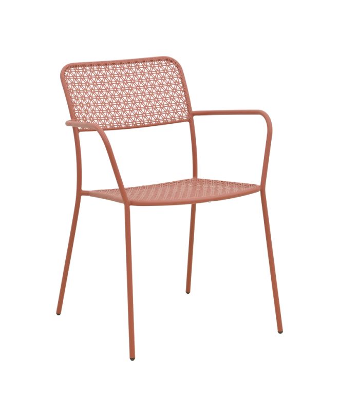 Πολυθρόνα Federal στοιβαζόμενη terracotta μέταλλο 57x58x81.5εκ