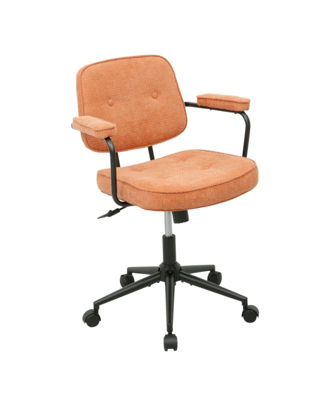 Καρέκλα γραφείου Leberta terracotta ύφασμα 64x63,5x86-96εκ