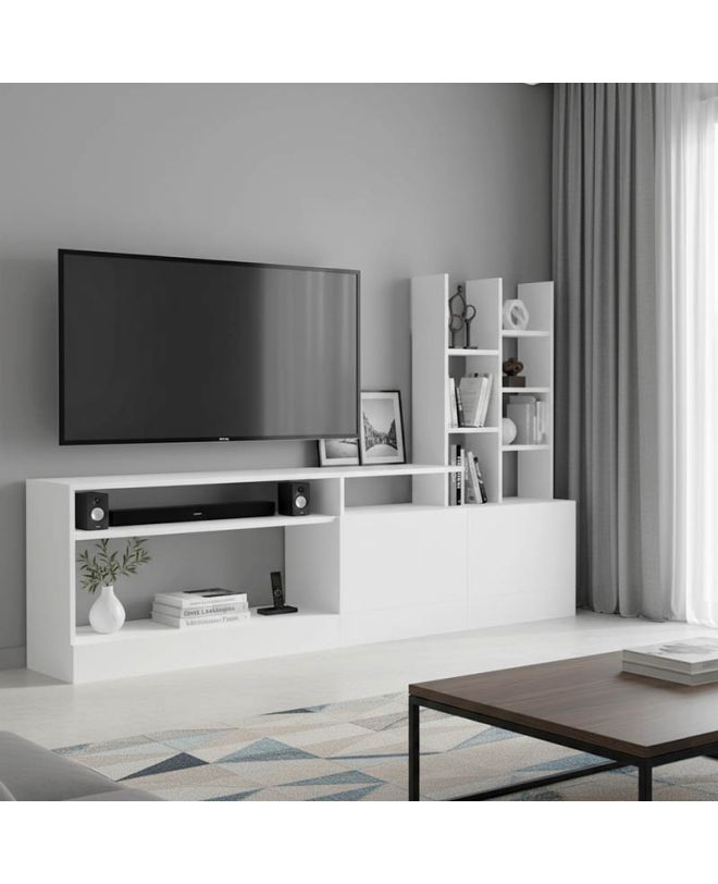 Σύνθετο σαλονιού Seruno λευκό 170x25x100εκ