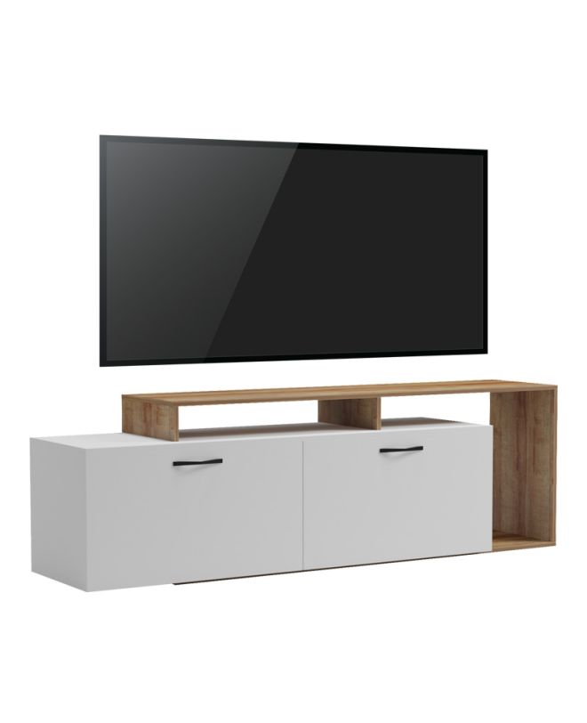 Έπιπλο τηλεόρασης Tobler σε oak- λευκή απόχρωση 170x40x53εκ