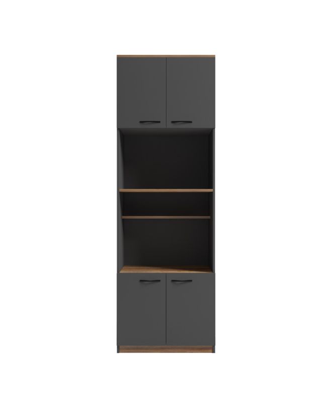 Ντουλάπα κουζίνας Rowan σε ανθρακί-oak απόχρωση 60x42x182εκ