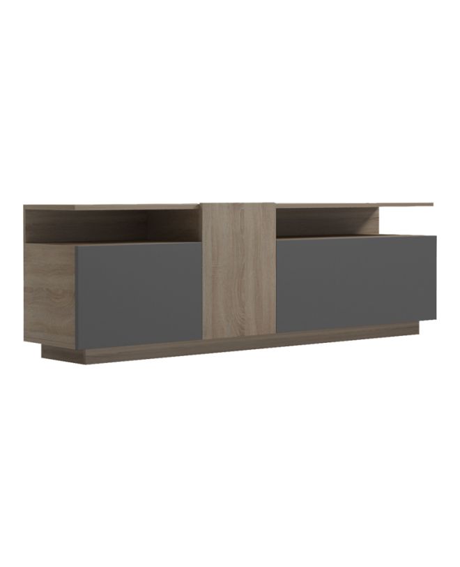 Έπιπλο τηλεόρασης Vendora σε sonoma-ανθρακί απόχρωση 150x29.5x46.3εκ