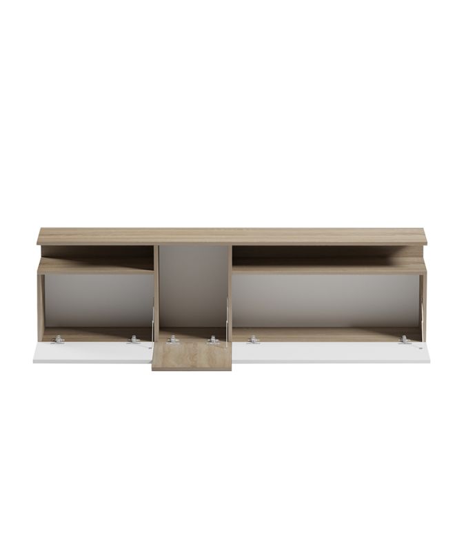 Έπιπλο τηλεόρασης Vendora σε sonoma-λευκή απόχρωση 150x29.5x46.3εκ