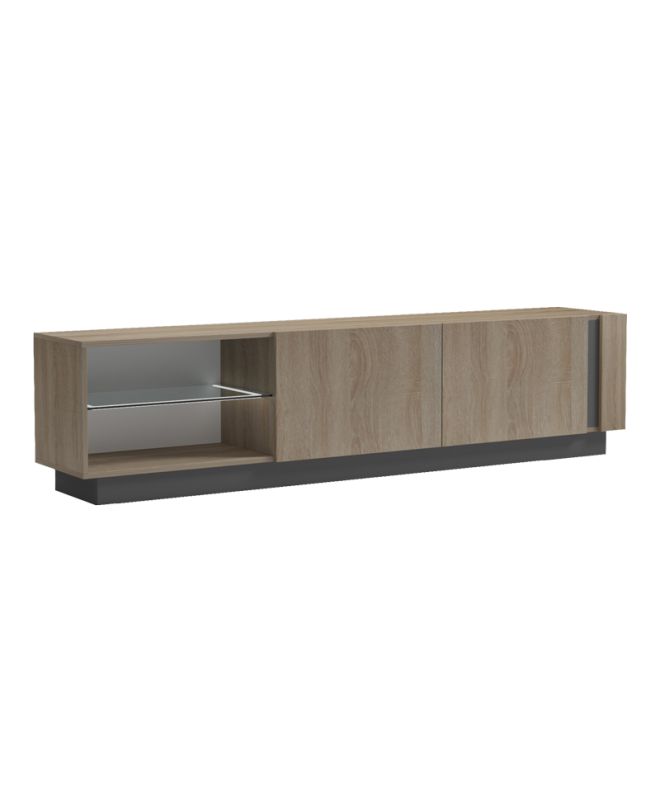 Έπιπλο τηλεόρασης με Led Vario sonoma - ανθρακί 185.6x35x45εκ