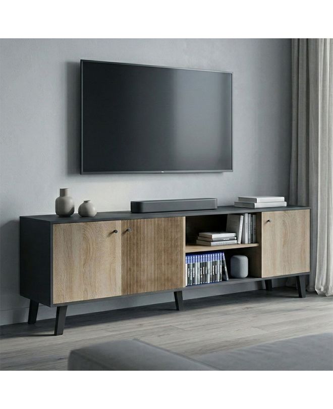 Έπιπλο τηλεόρασης Tuscany sonoma-ανθρακί 180x41x51εκ