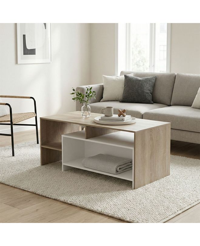 Τραπέζι σαλονιού Consa sonoma - λευκό 120x60x53.6εκ