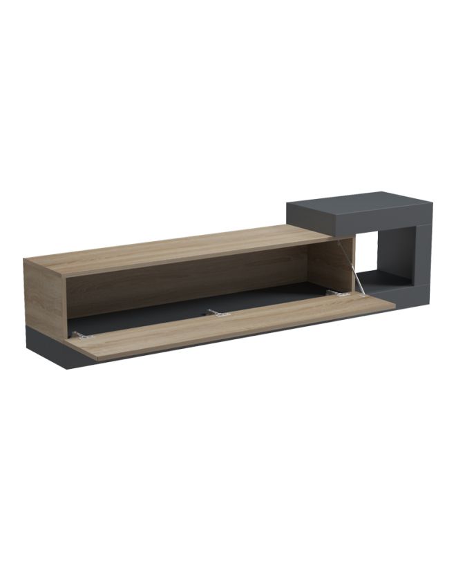 Έπιπλο τηλεόρασης επιτοίχιο Flato sonoma-ανθρακί 150x29.5x38.5εκ