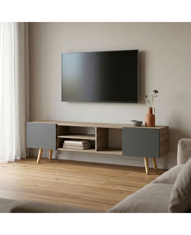 Έπιπλο τηλεόρασης Osclo sonoma-ανθρακί 160x30x41εκ