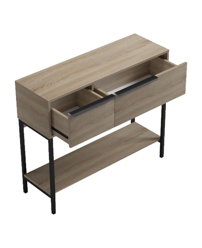 Κονσόλα Nordic σε sonoma-μαύρη απόχρωση 90x29,5x76εκ