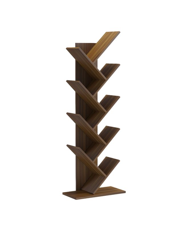 Βιβλιοθήκη Fyllo καρυδί 50x25x141.5εκ