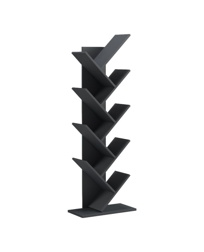 Βιβλιοθήκη Fyllo ανθρακί 50x25x141.5εκ