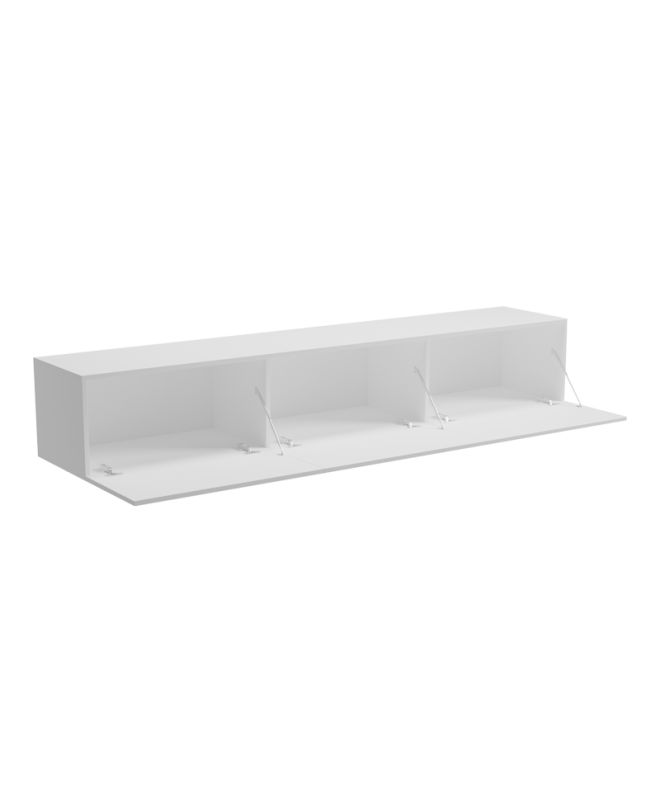Έπιπλο τηλεόρασης επιτοίχιο με Led Rival λευκό 180x35x30εκ