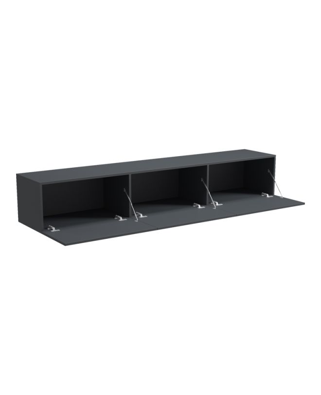 Έπιπλο τηλεόρασης επιτοίχιο με Led Rival ανθρακι 180x35x30εκ