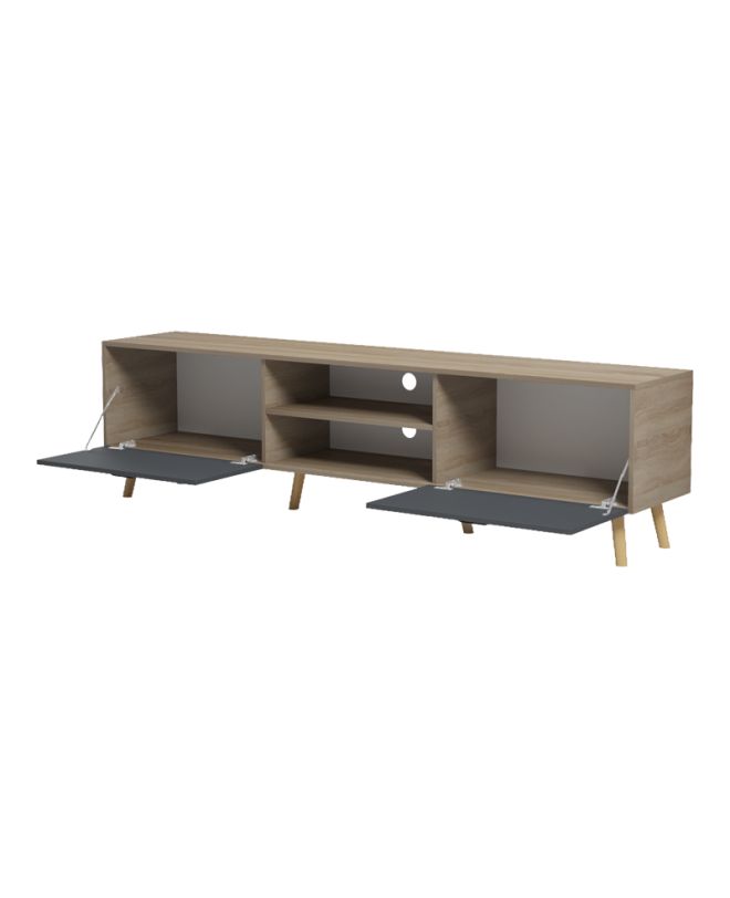 Έπιπλο τηλεόρασης Gorna sonoma-ανθρακί 180x35x48.6εκ