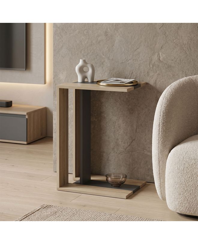 Βοηθητικό τραπέζι Muju sonoma- ανθρακί 30x40x55εκ