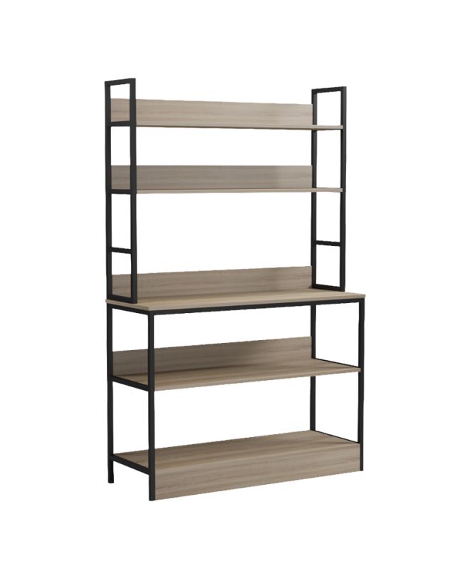 Επιδαπέδια ραφιέρα Oranis sonoma-μαύρο 105x38x165εκ