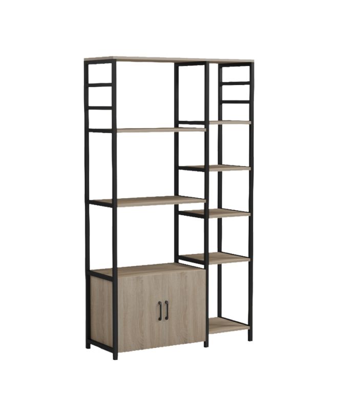 Επιδαπέδια ραφιέρα Ranea sonoma-μαύρο 85x32x150εκ