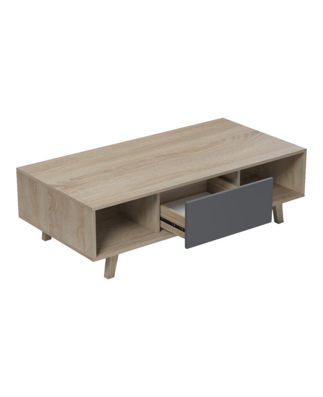 Τραπέζι σαλονιού Elonza sonoma-ανθρακί 120x60x36εκ