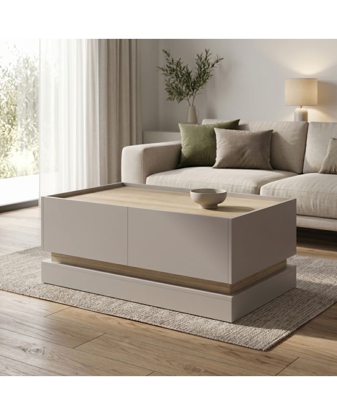 Τραπέζι σαλονιού Wendo taupe-sonoma 97x60x40εκ