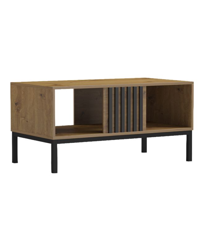 Τραπέζι σαλονιού Delanka oak-μαύρο 92x50x46εκ