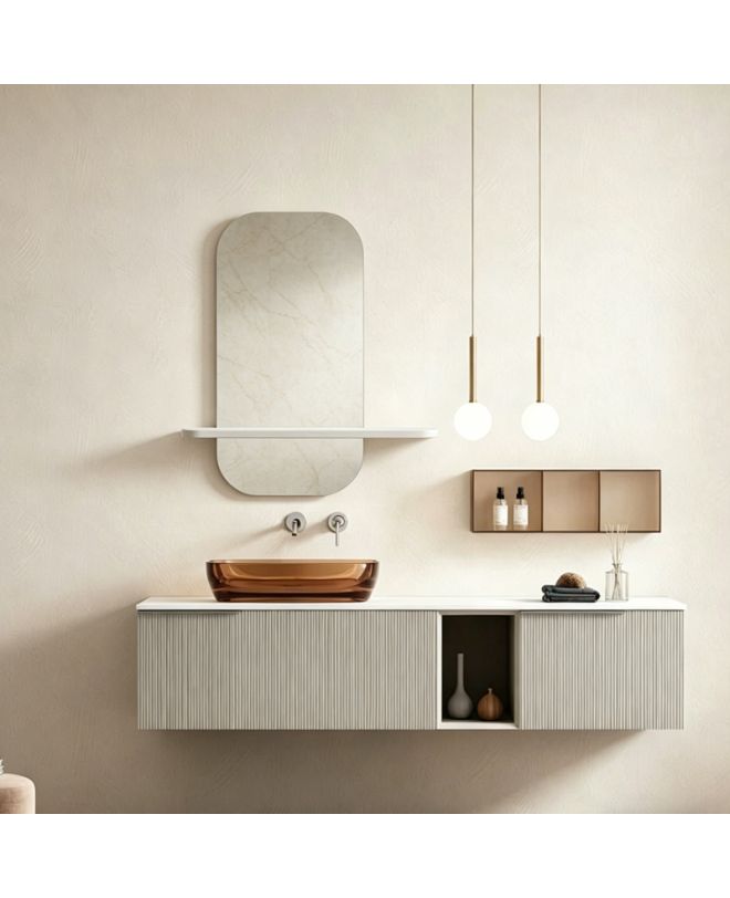 Καθρέπτης Lunaria λευκό MDF 60x11.5x60εκ