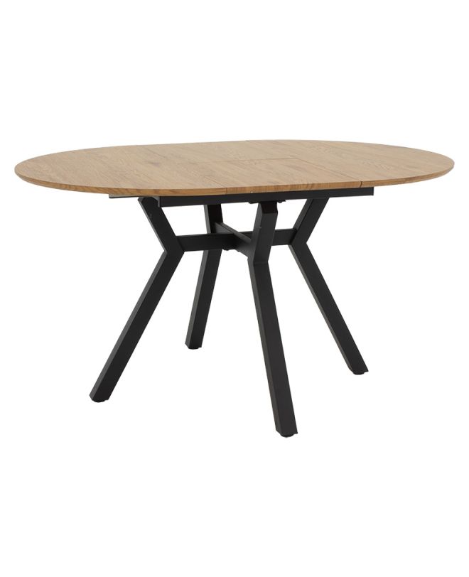 Tραπέζι Frances επεκτεινόμενο MDF sonoma-μαύρο 100-140x100x75εκ