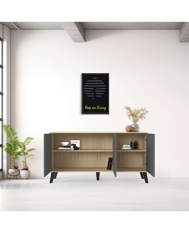 Μπουφές Billie sonoma-ανθρακί149x40x77εκ