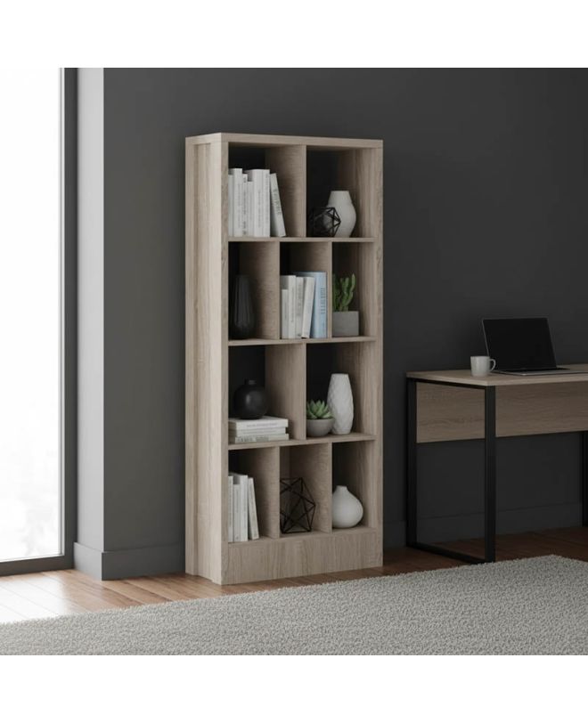 Βιβλιοθήκη Dividre sonoma oak μελαμίνης 80x30x181εκ