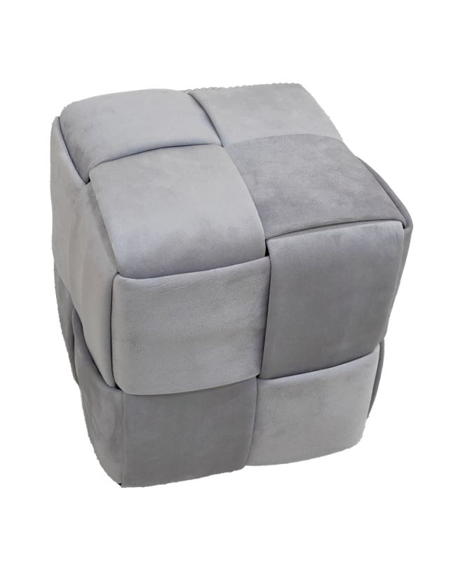 Σκαμπό Jisko γκρι βελούδο 38x38x40εκ