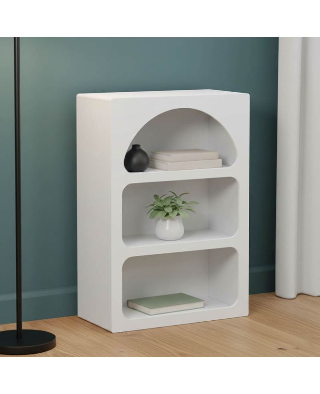 Βιβλιοθήκη-ραφιέρα Emersi mdf σε λευκή απόχρωση 70x35x100εκ