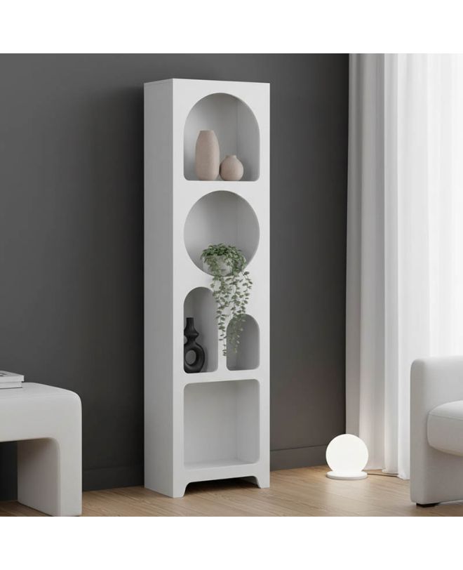 Βιβλιοθήκη Emersi mdf σε λευκή απόχρωση 48x35x180εκ