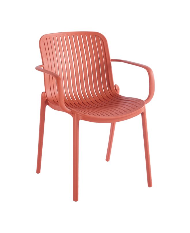 Πολυθρόνα Teragi στοιβαζόμενη pp με UV protection terracotta 59x57x82εκ
