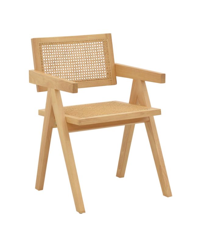 Πολυθρόνα Winslow φυσικό rubberwood 52x59x79εκ