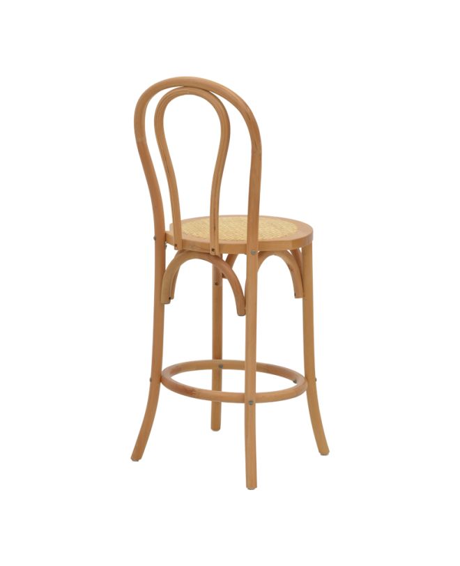 Σκαμπό μπαρ Thonet φυσικό ξύλο οξιάς-έδρα φυσικό rattan 41x50x105εκ