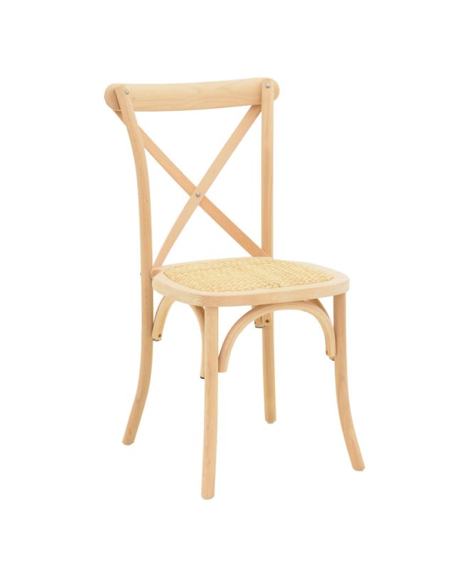 Καρέκλα Dylon στοιβαζόμενη ξύλο οξιάς-rattan άβαφη 48x52x89εκ